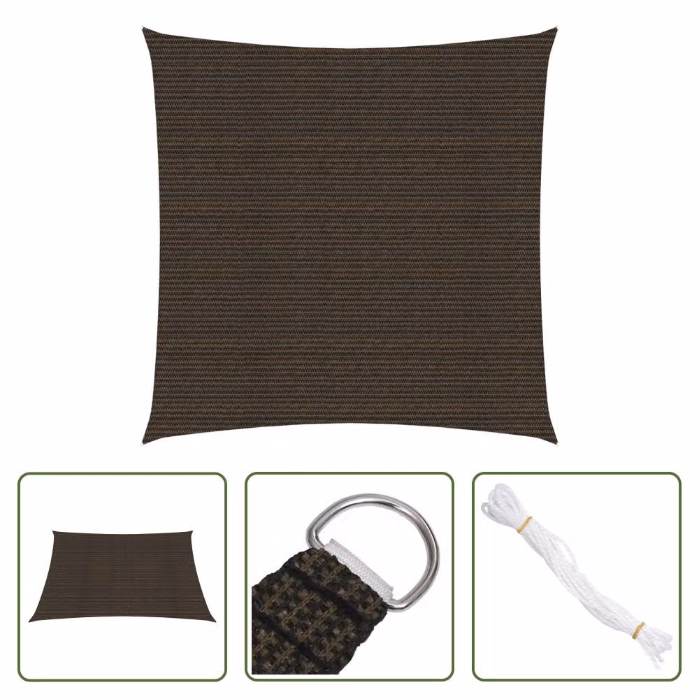 Tenda da sole The Living Store 160 g/m² marrone 5x5 m HDPE