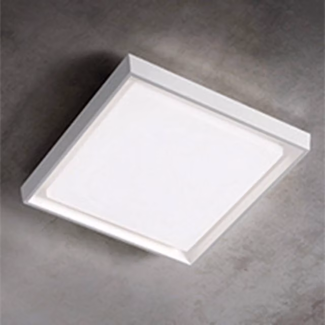 Alu Lampada da Parete e Soffitto in Alluminio Pressofuso Bianco Opaco 30W LED IP54 34x34x5 cm per Illuminazione Interna ed Esterna di Design