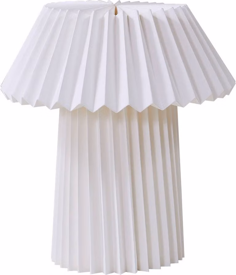 Lampada da tavolo Lindby Magali, bianco, carta, Ø 34 cm, E14