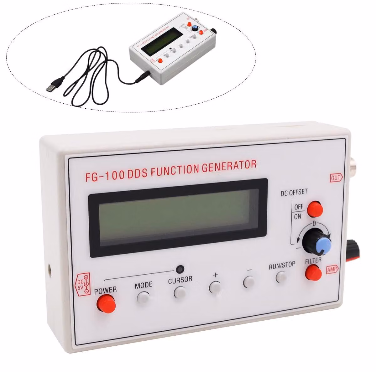 Generatore di segnali DDS, 1 Hz – 500 kHz, 5 forme d'onda