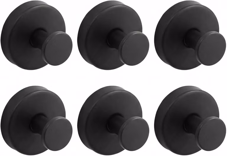 Ganci con ventosa - Bagno - Extra resistenti - Ganci per il bagno - Acciaio inossidabile per la cucina - Bagno - Superficie liscia - Parete - Vetro (nero)