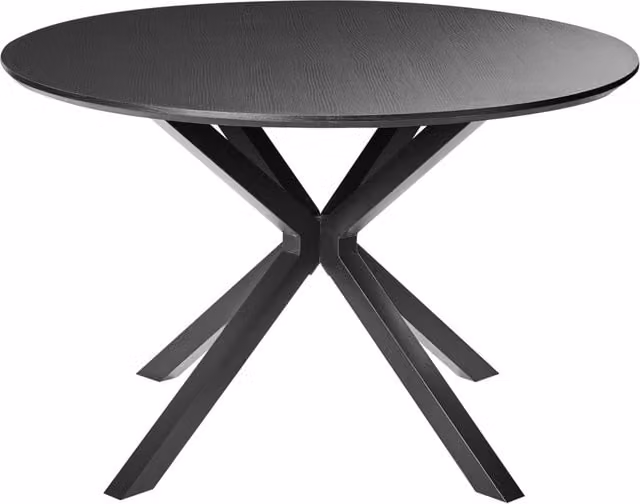 Tavolo da pranzo in MDF nero con gambe in metallo ø 120 cm Design classico moderno