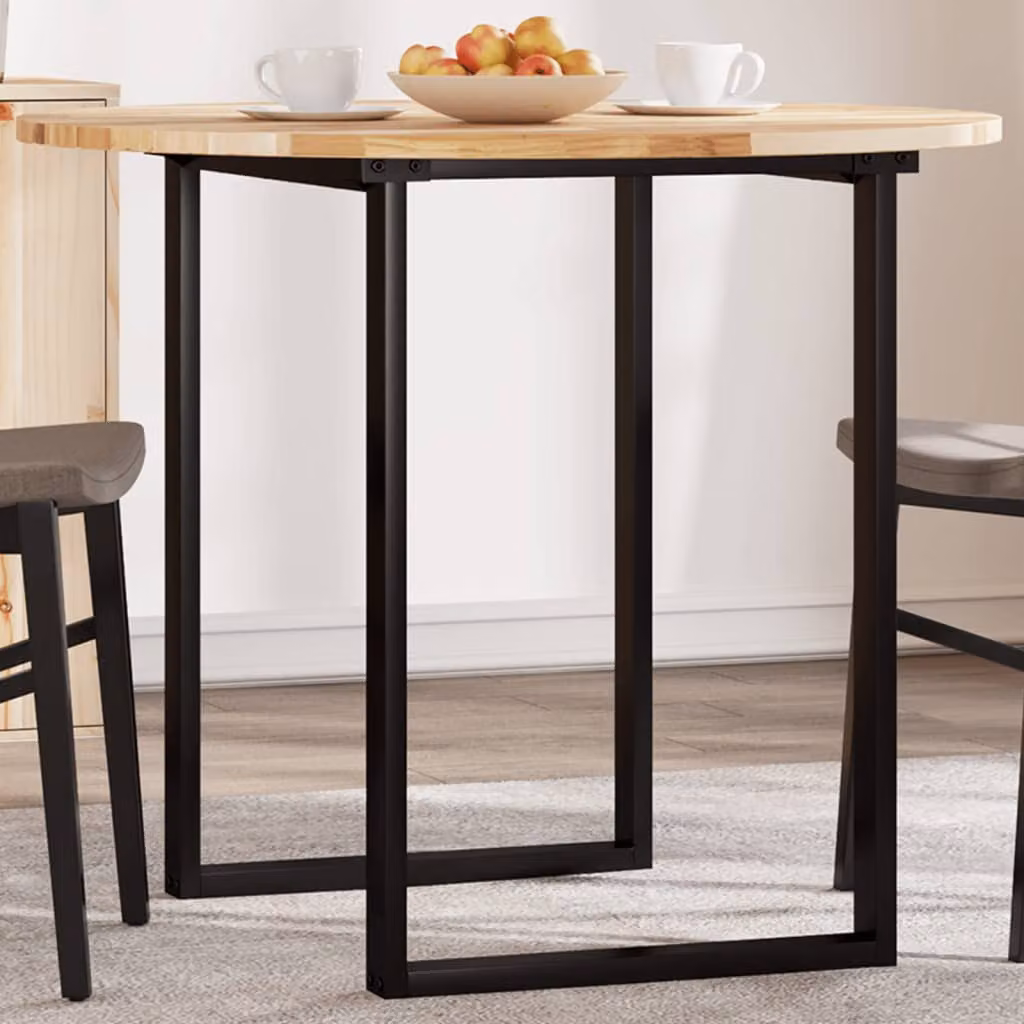 Piano Tavolo Rotondo in Legno Massello di Acacia Marrone vidaXL Ø90 x 2 cm
