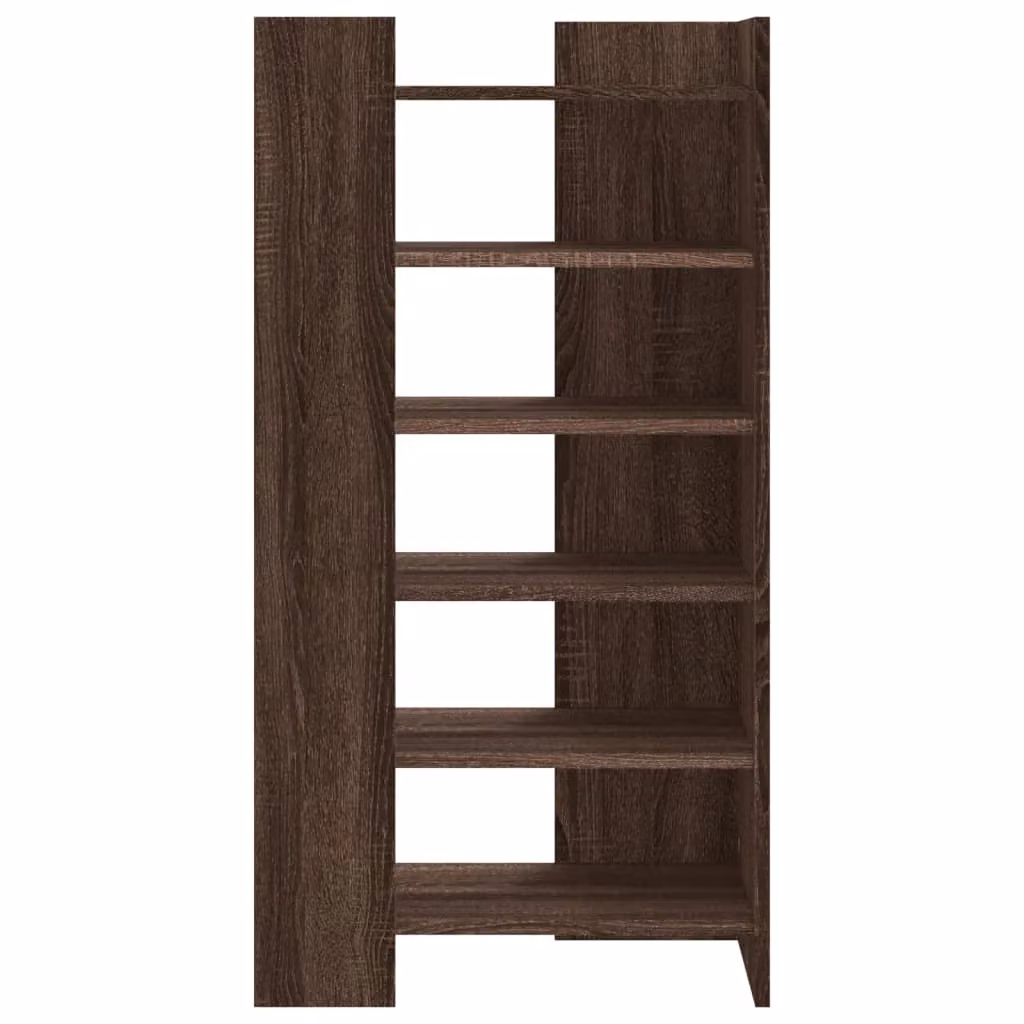 Scarpiera moderna a parete per ingresso o soggiorno in legno e MDF marrone L: 52 cm, P: 37,5 cm, H: 100 cm – 2