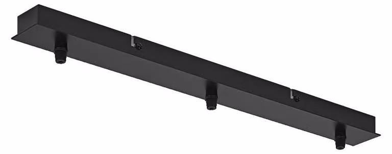 LEDVANCE Vintage 1906 apparecchio a sospensione 3X Canopy LINEAR, nero, max. 3x15W LED, lineare, semplice canopy per il montaggio a soffitto, collegamento di 3 apparecchi a sospensione, design vintage minimalista, IP20