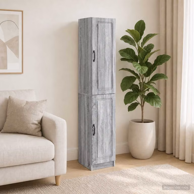 Set di 2 armadi vidaXL in legno MDF grigio opaco per soggiorno o ufficio in casa