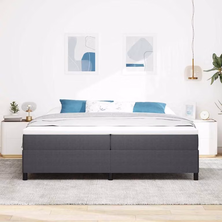 Maison Exclusive - Letto boxspring grigio scuro 200 x 200 cm in velluto a coste