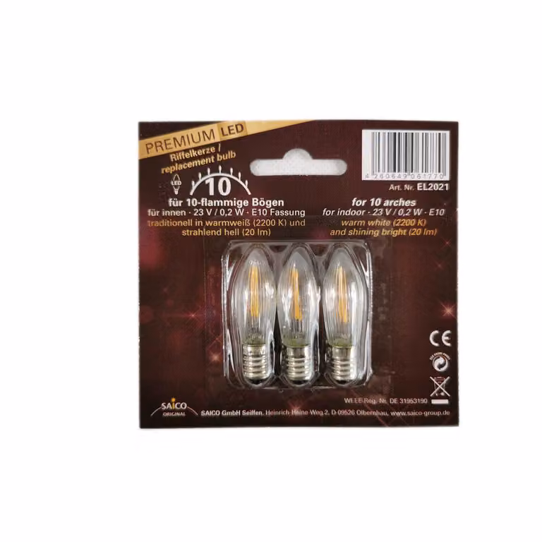 Lampadina di ricambio a LED Saico, E 10, 23 V, 0,2 W