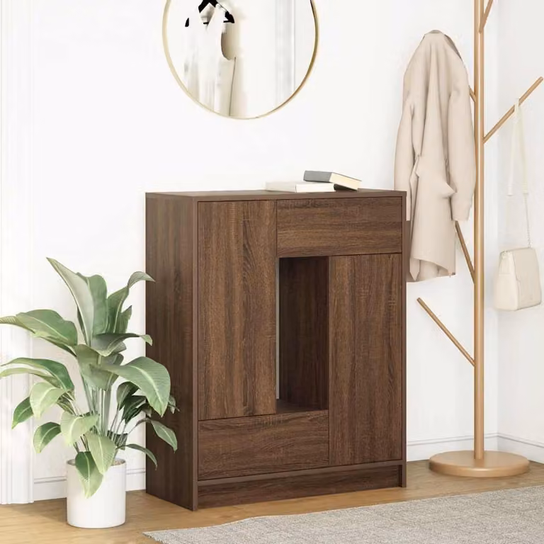 vidaXL Credenza con Cassetti e Ante Rovere Marrone 73x31x90 cm