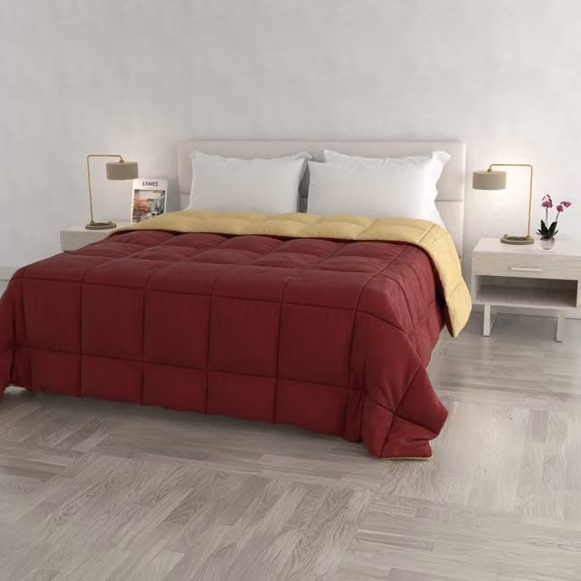 Trapunta matrimoniale double face bordeaux panna Datex