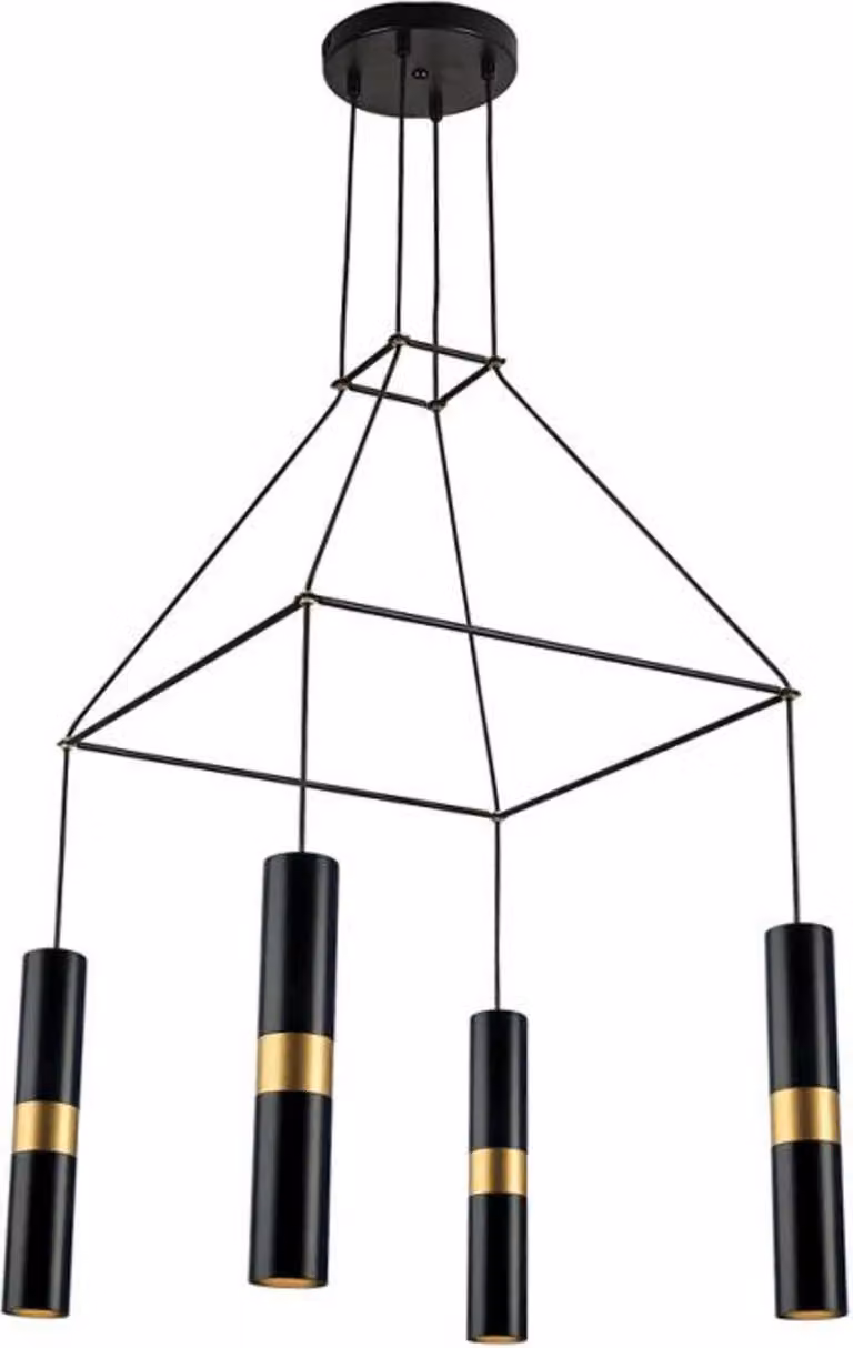 ACA Lighting lampada a sospensione 4XGU10 in metallo nero 56X56XH150CM DA VINCI HM854P56BK