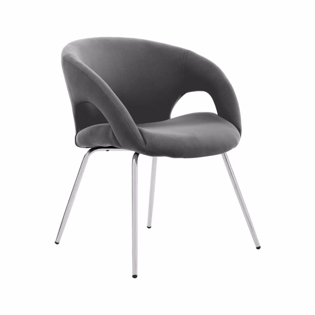 Sedia da ufficio Arturo DMORA con braccioli, seduta ergonomica in tessuto grigio, L: 58 cm, H: 72 cm – 2