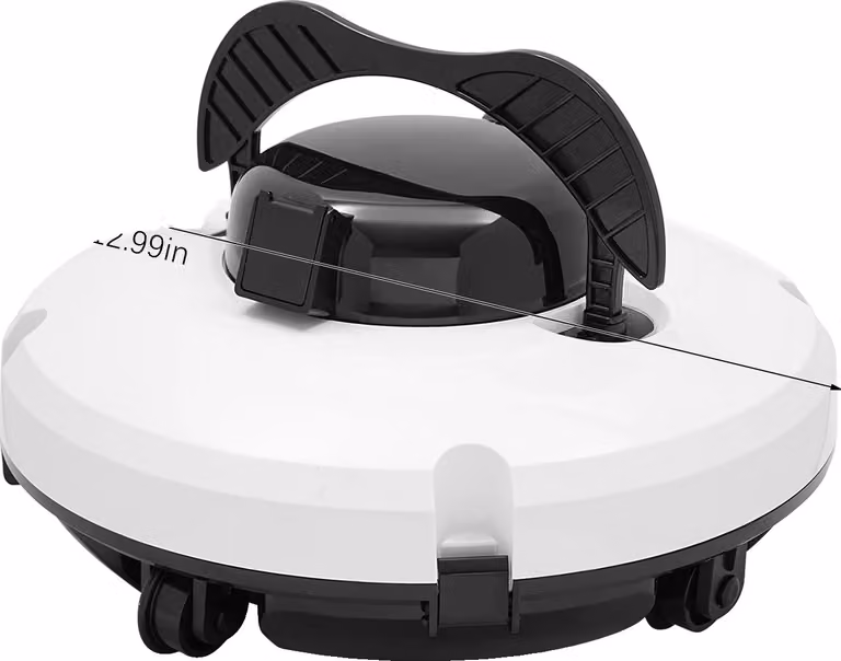 Pulitore robotico per piscine, funzionamento senza fili, forte potenza di aspirazione, BIANCO