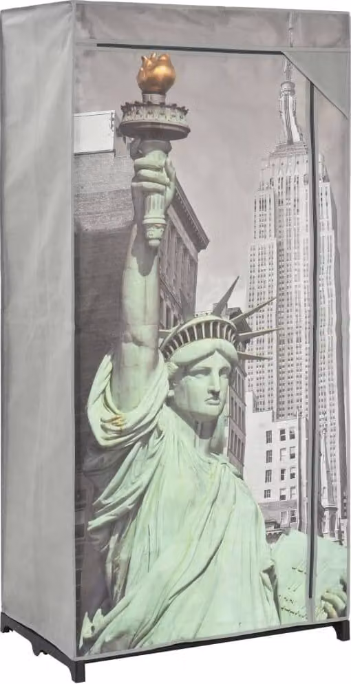 The Living Store Kleiderschrank 75×45×160 cm New York Stoff