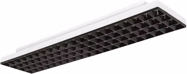 Plafoniera LED Gealuce Serie GPL per Ufficio e Casa, Design Moderno Rettangolare, Bianco Opaco con Diffusore Nero