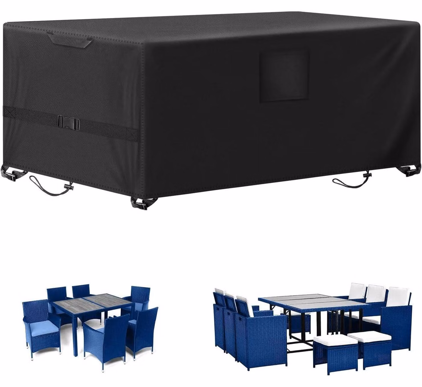 Copertura protettiva per mobili da giardino, dimensioni 200x200x90 cm, impermeabile, resistente al vento, resistente ai raggi UV, tessuto Oxford 420D