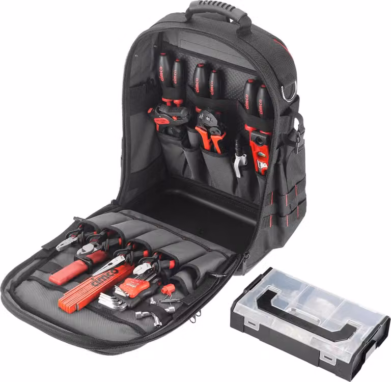 Zaino porta utensili Cimco Ergo-XL30 electric, 24 pezzi, L-BOXX-Mini, 1 pezzo.