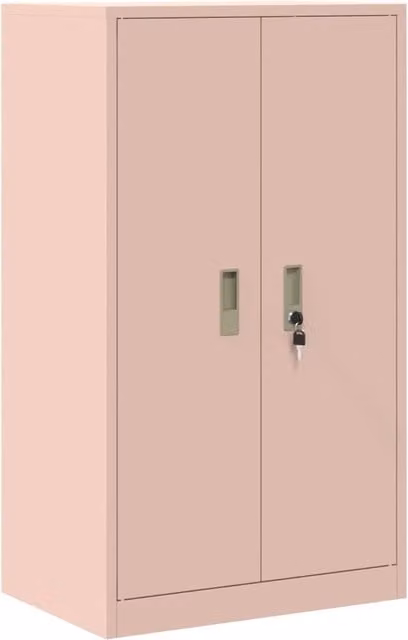 Armadio in metallo rosa con ante a battente e serratura Design In L: 60 cm, P: 40 cm, H: 90 cm