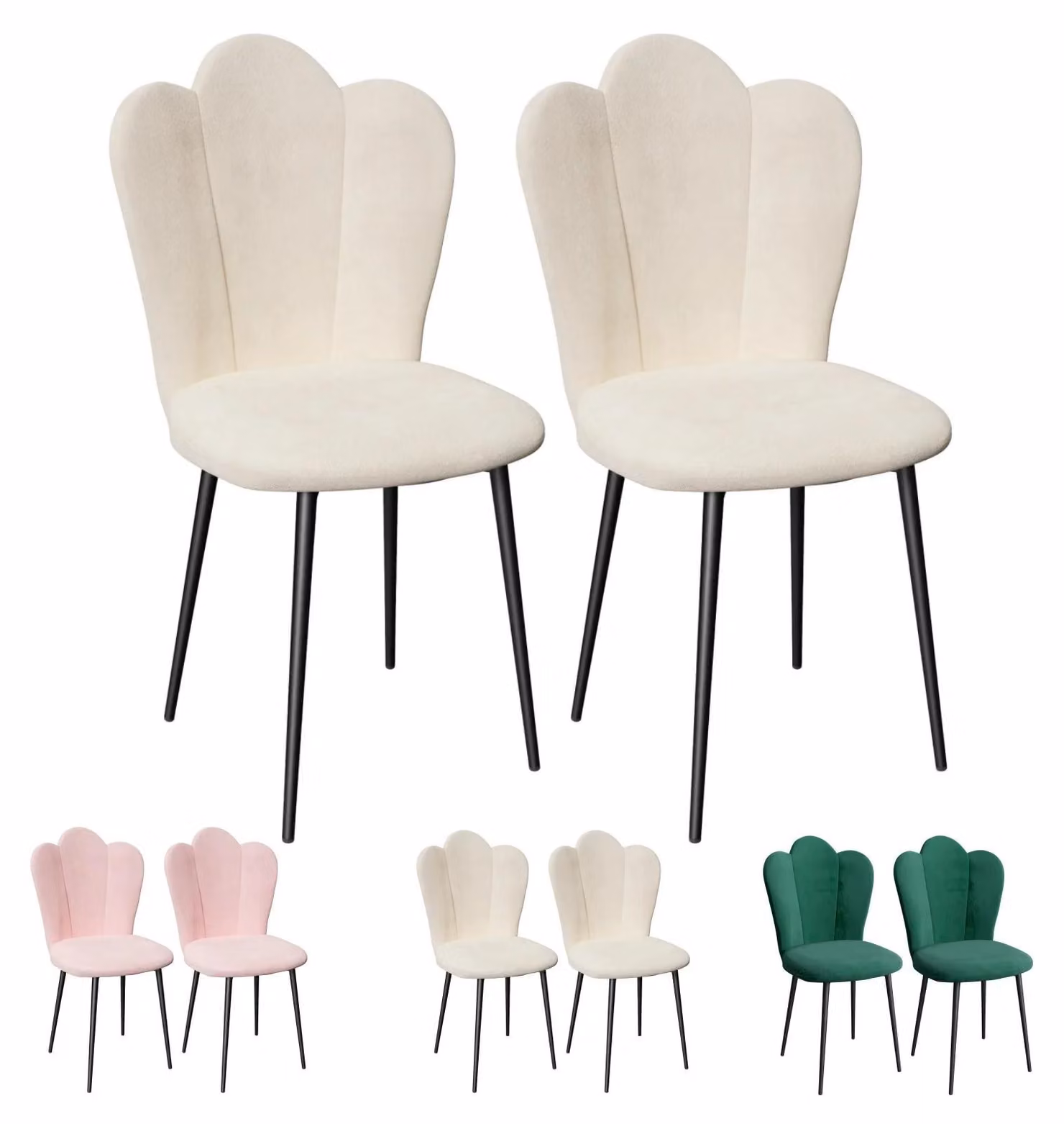 Set di 2 sedie da pranzo con seduta imbottita
