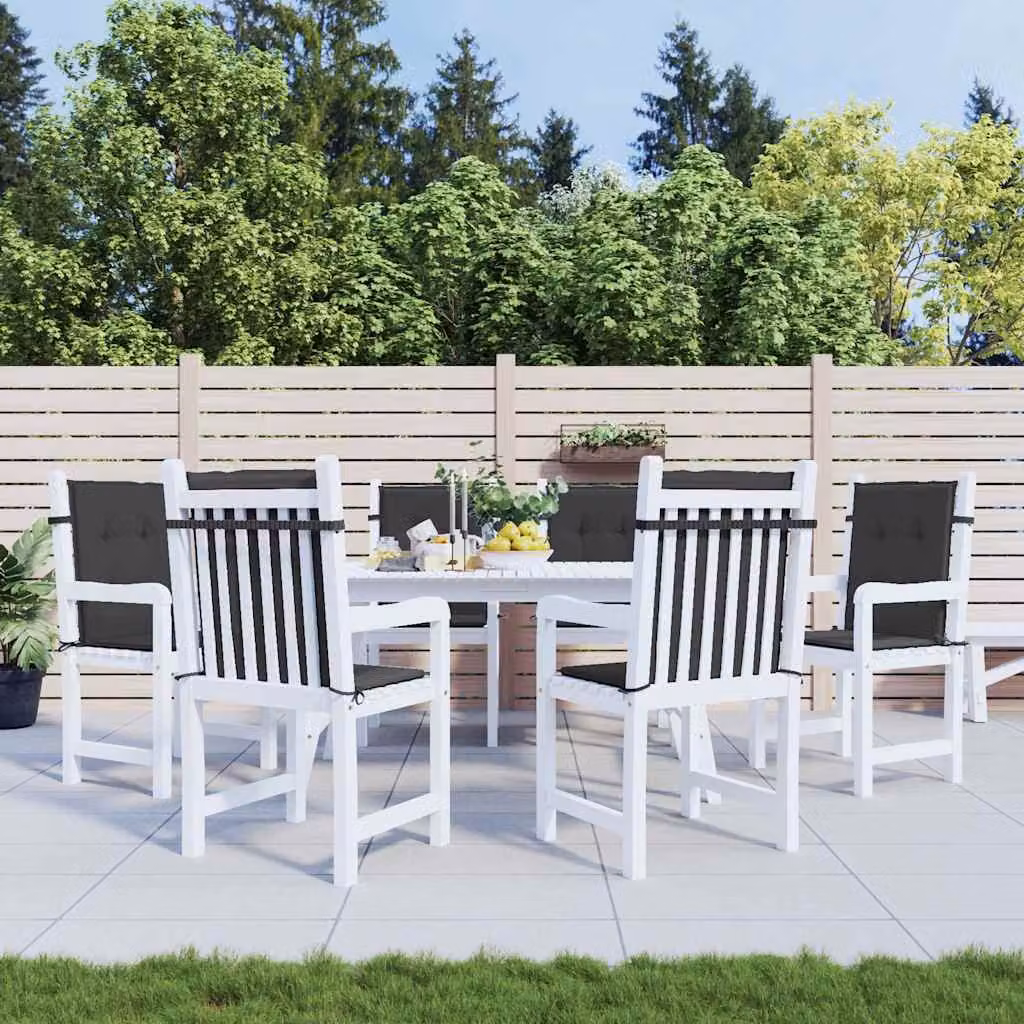 Set di 6 cuscini per sedia vidaXL neri in tessuto Oxford impermeabile e traspirante L/P/H: 100 x 50 x 3 cm