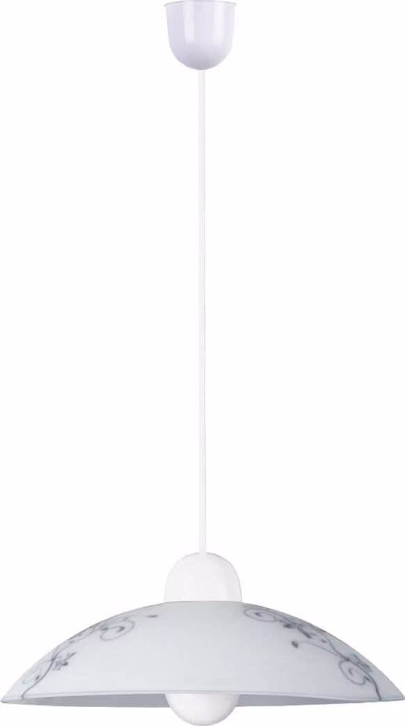 Rabalux 1848 lampada a sospensione 1 spot Bloomy, E27, bianco, rotondo, standard, ø300mm