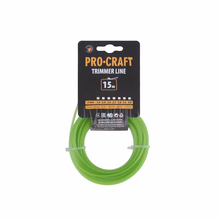 Filo per tosaerba (1,4 mm) (15 m), quadrato, PROCRAFT KV-1.4/15