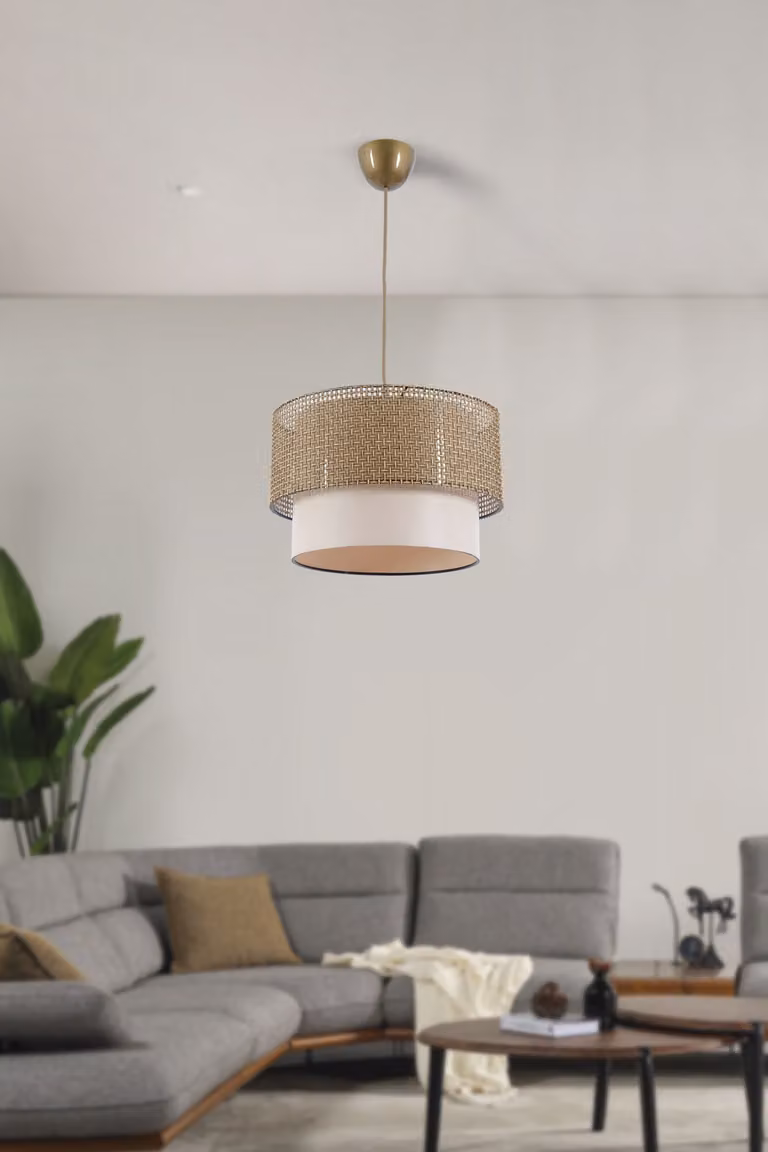 Opviq, Coral - Beige, Cream, lampadario, beige, STRUTTURA IN METALLO, 30 x 30 x 70 cm