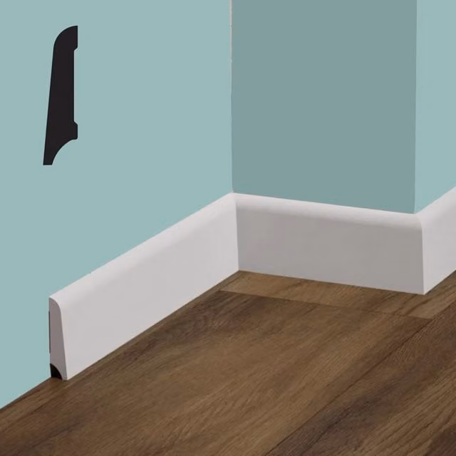 Battiscopa inclinato FeelingWood-HD in polimeri Eternal Parquet Bianco L: 6 cm, H: 1,5 cm