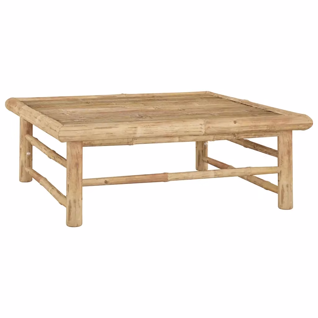 Set da giardino vidaXL in bambù composto da 9 pezzi con cuscini grigi e tavolino da esterno in stile moderno – 2