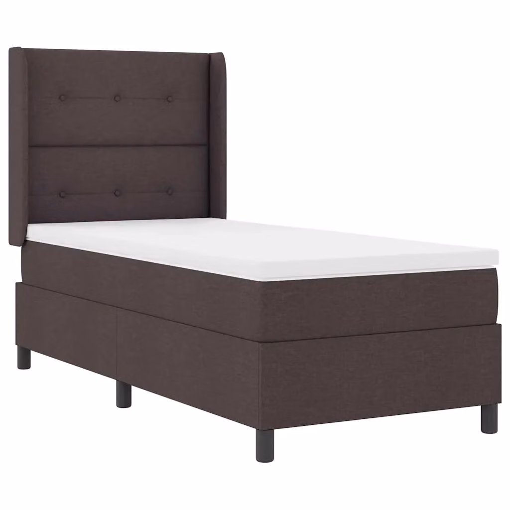 Letto moderno vidaXL con molle a sacchetto e illuminazione LED sottostante, rivestimento in tessuto marrone, L/P/H: 200 x 100 x 128 cm – 2