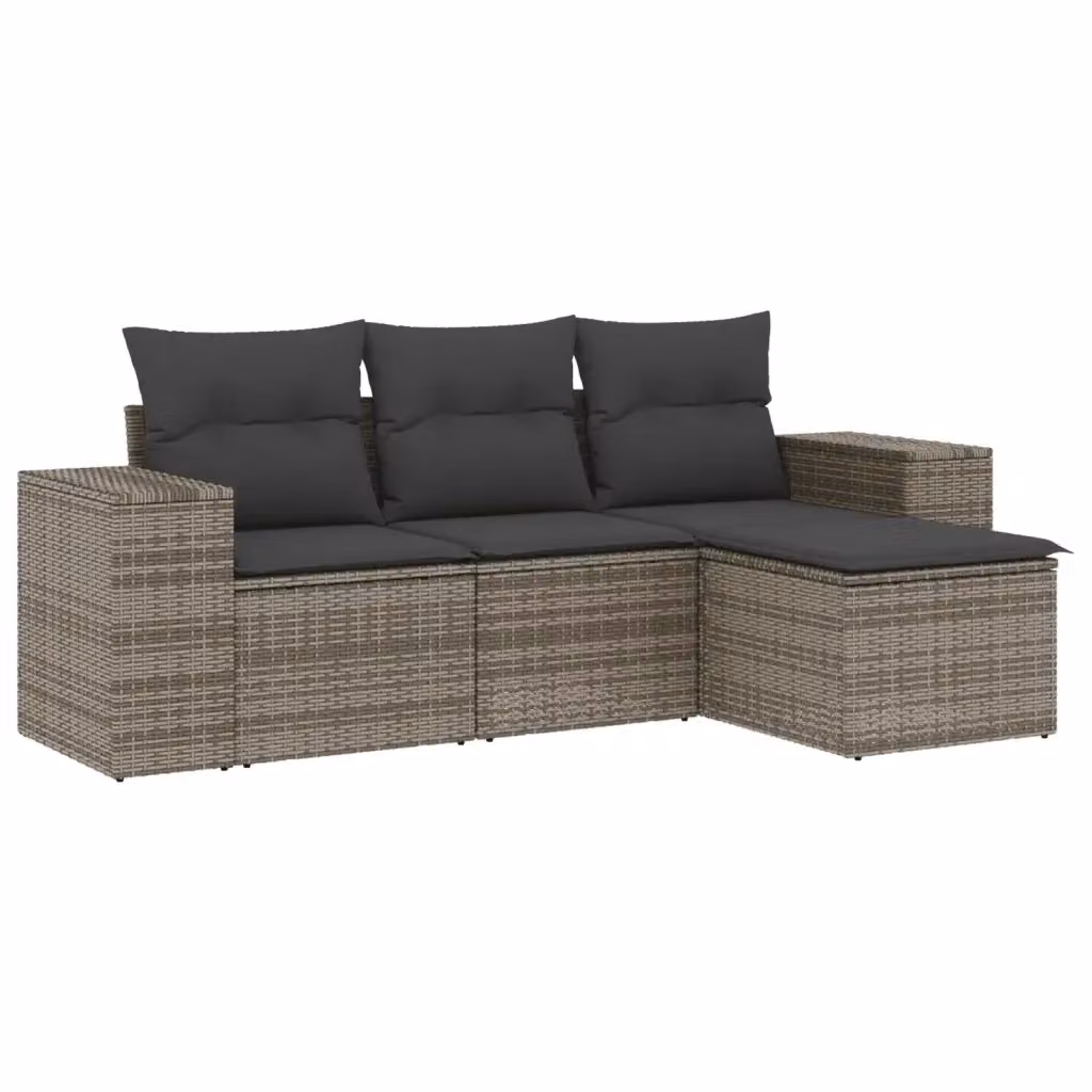 vidaXL Set Divani da Giardino a L con Cuscini Grigio – 2