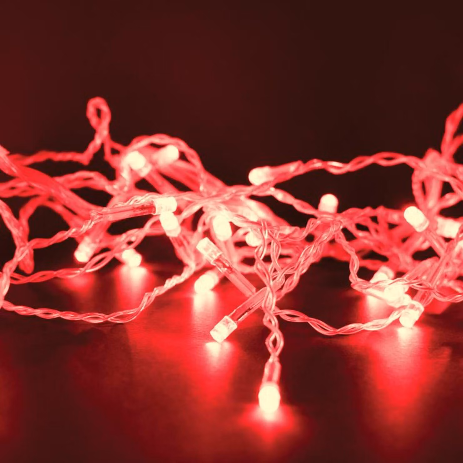 ACA Lighting 100 LED a catena 5cm rosso 220-240V + estensibile max 6 set IP44 5+3m cavo trasparente X08100421