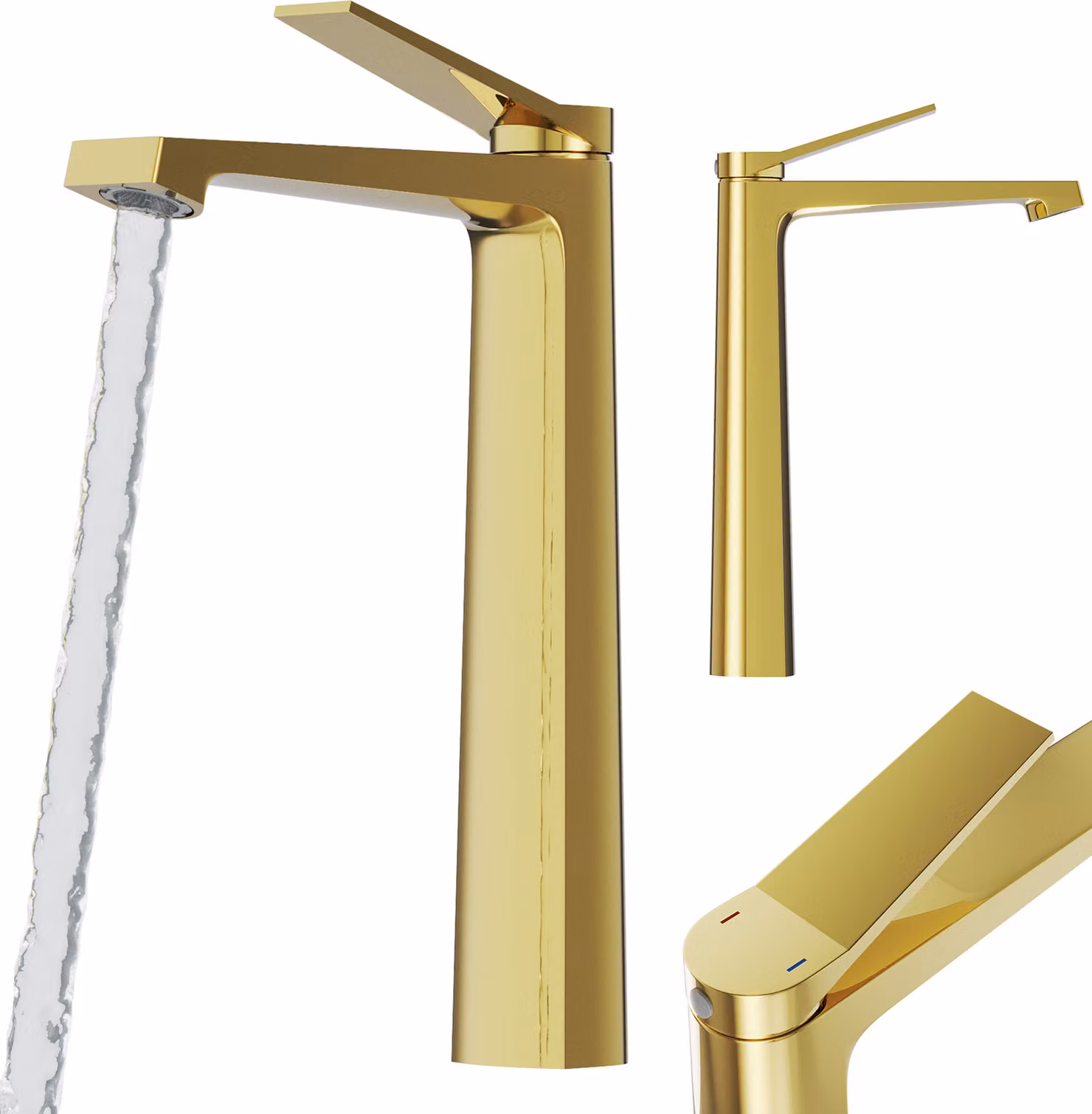 Granitan - Rubinetto per lavabo - Rubinetto da bagno - versione alta - ottone - oro - Rubinetto per lavabo - SELVA