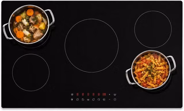 Piano Cottura a Induzione 90 cm in Vetroceramica Nero Controllo Touch 5 Fornelli