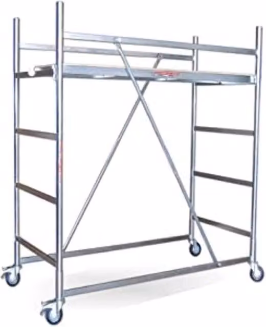 Trabattello tris in acciaio Piscopiello Ponteggi colore argento H: 324 cm, L: 130 cm, P: 80 cm