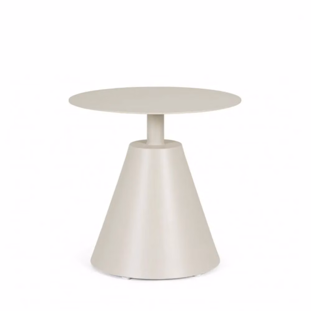 Tavolino rotondo ALOHA in alluminio beige