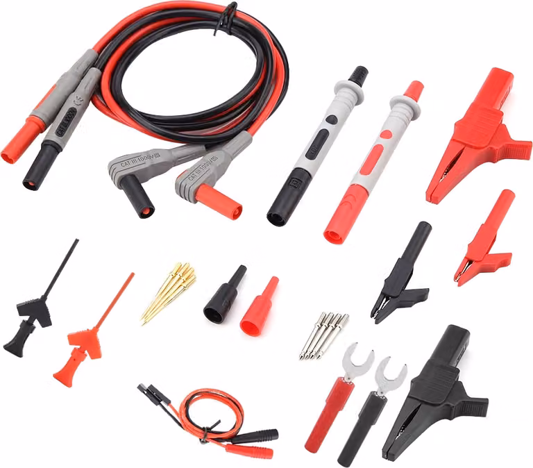 P1300D Puntali per multimetro digitale elettronico con clip a coccodrillo, set di punte intercambiabili per sonde