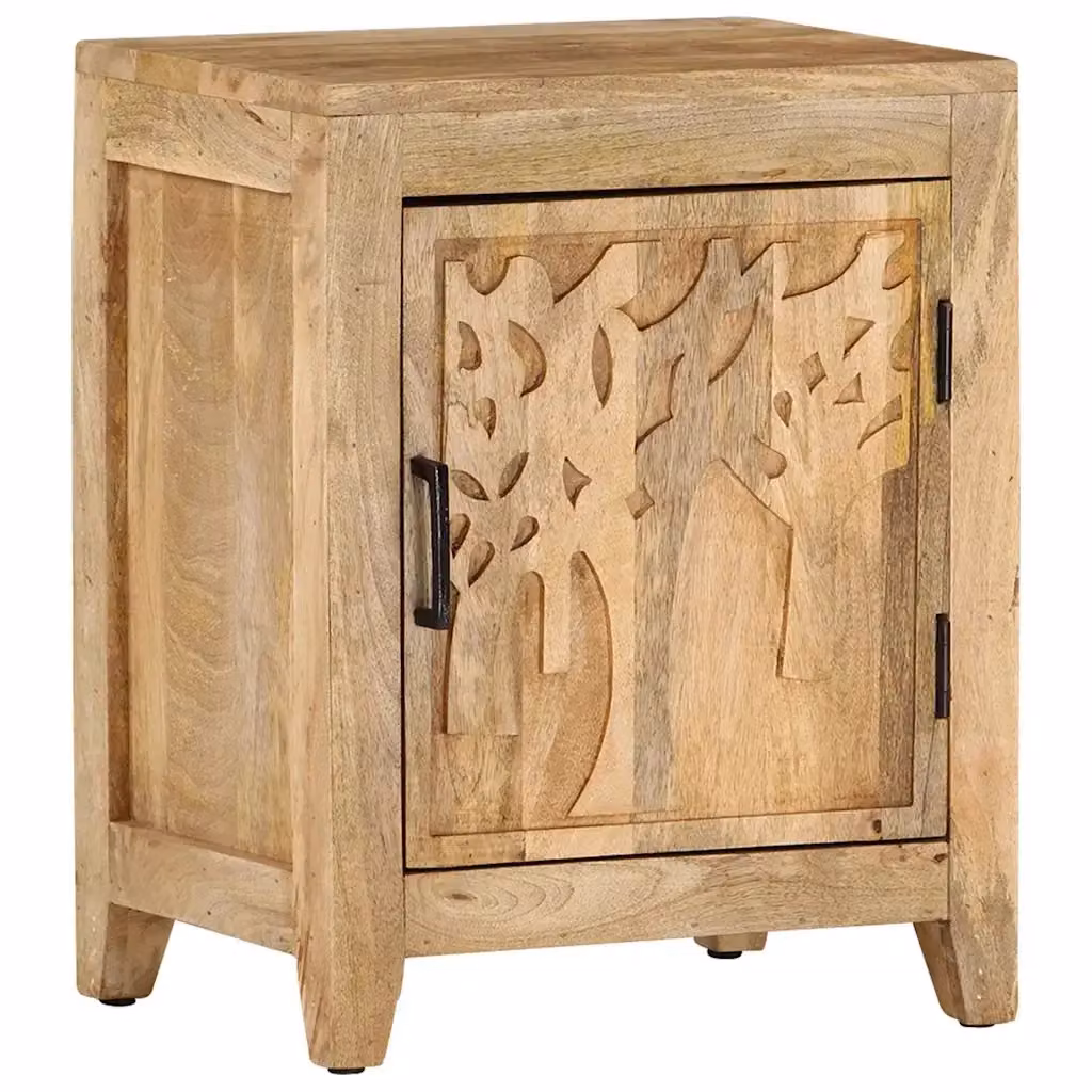 Comodino a parete vidaXL in legno di mango marrone L/P/H: 40 x 30 x 50 cm – 2