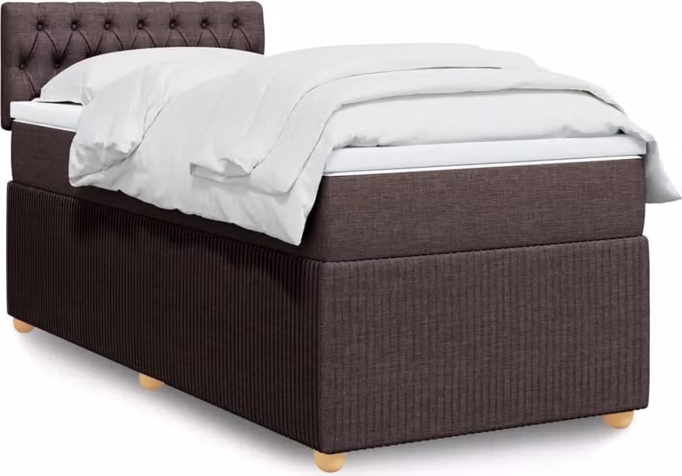 Maison Exclusive - Letto boxspring con materasso marrone scuro 100x200 cm tessuto