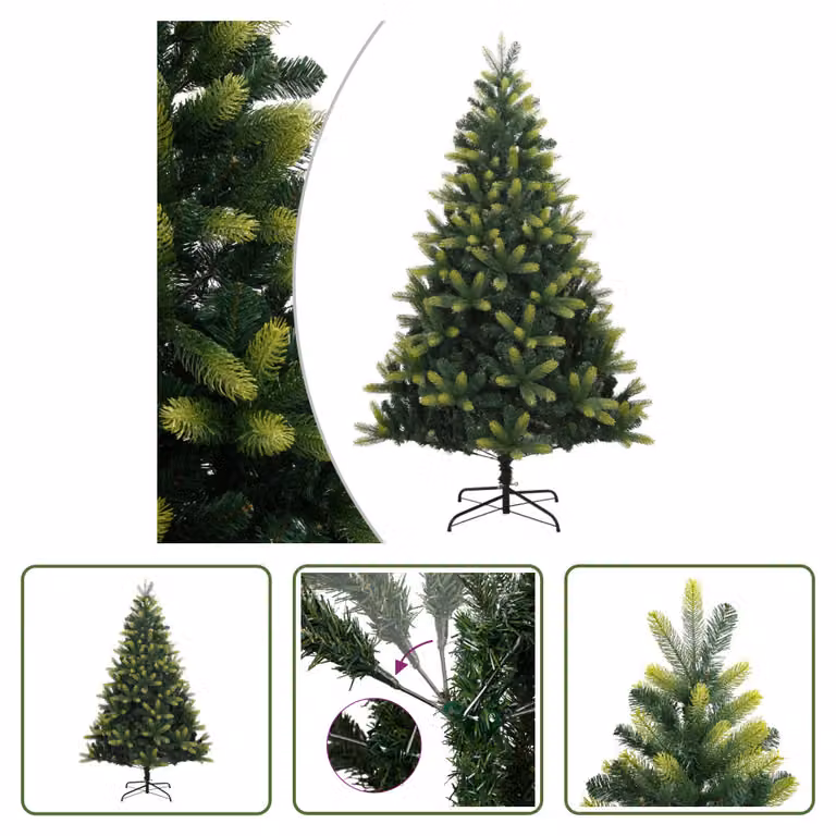 The Living Store Albero di Natale artificiale pieghevole con supporto 180 cm