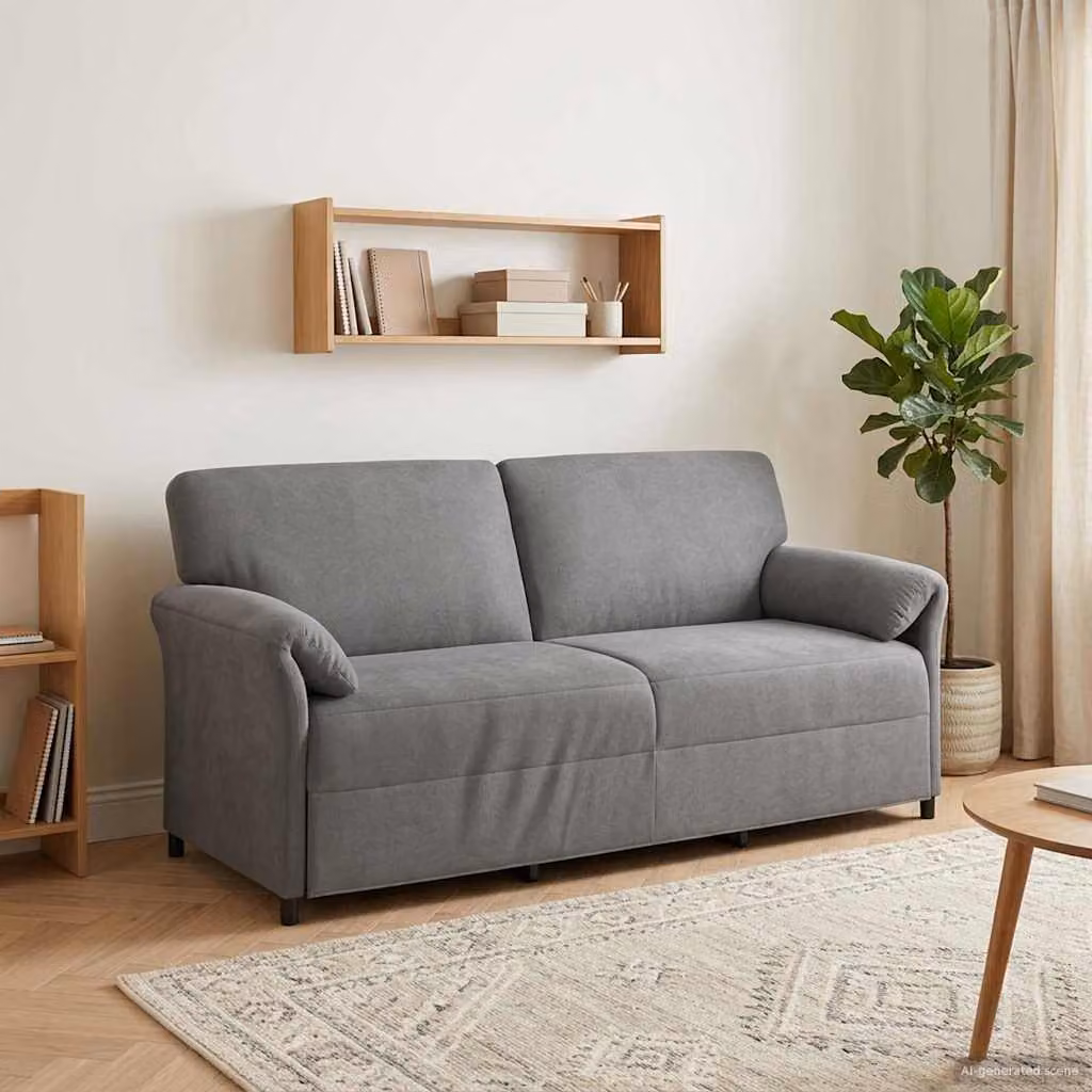 vidaXL Divano Moderno a 3 Posti in Velluto Grigio Scuro con Cuscini, L: 198 cm, P: 83 cm, H: 95 cm