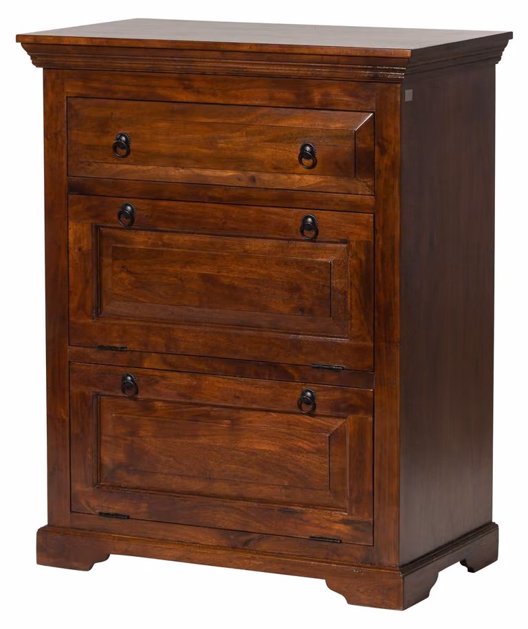 MASSIVMOEBEL24 | OXFORD #904 Comodino in legno di acacia - laccato / nougat 80x45x100