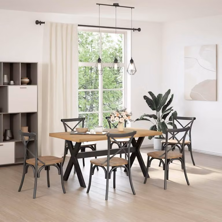 Maison Exclusive - Tavolo da pranzo NOAIN con gambe a X 160x90x75 cm in legno massello di pino