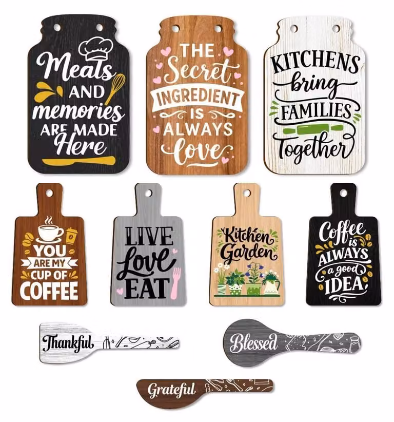 Set di 10 pannelli in legno per la decorazione della parete della cucina