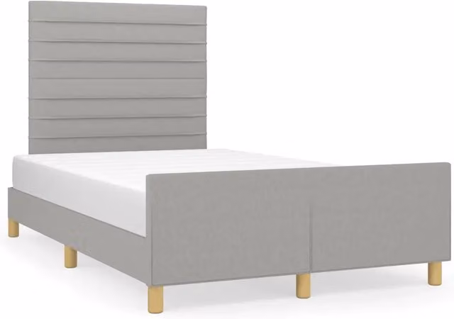 Letto matrimoniale | Letto per adulti | Giroletto senza Materasso Grigio Chiaro 120x190 cm in Tessuto