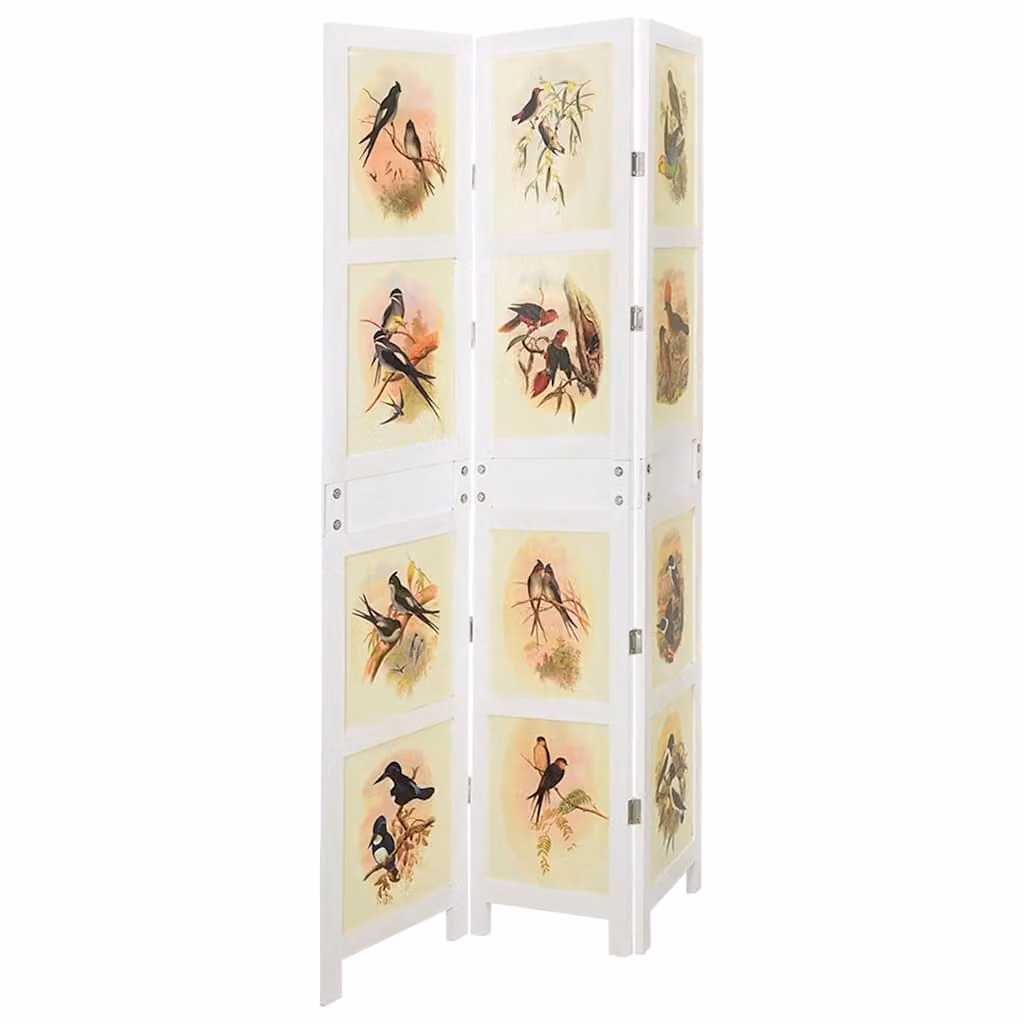 Pannello divisorio vidaXL bianco con decorazione floreale in MDF per soggiorno e ufficio L 106 cm x H 165 cm
