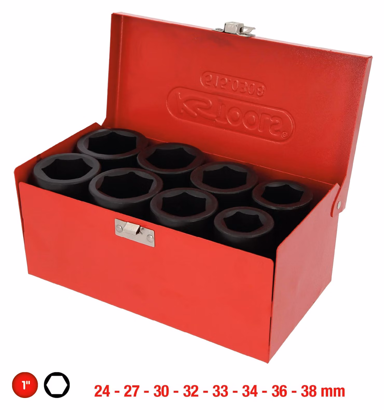KS TOOLS Set di bussole esagonali da 1" lunghe 8 pezzi - 515.0308