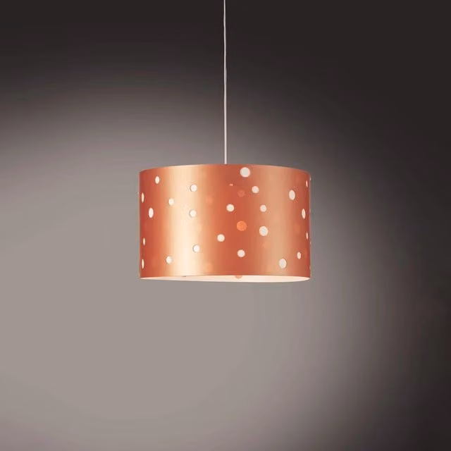 Lampadario a sospensione moderno Polilux Linea Zero con 5 luci E27 in plastica e metallo, colore bianco e rame