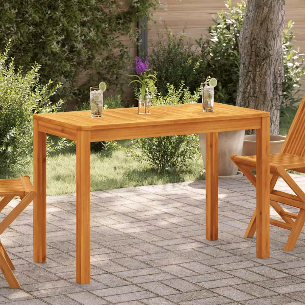 vidaXL Tavolo da Giardino Rettangolare in Legno di Acacia Oiled Marrone L: 110 cm, P: 55 cm, H: 75 cm