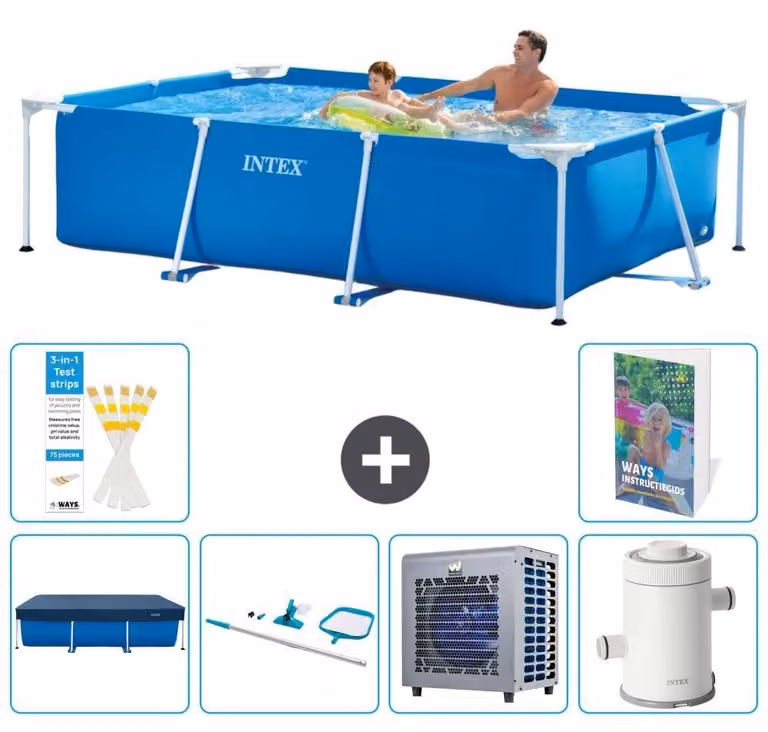 Piscina fuori terra rettangolare - 260x160x65 cm - composta da 5 elementi - modello S122